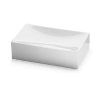 Gedy G-Bangkok Porta saponetta, Misure e Peso: 2,9X10,9X6,9 CM & 0,135 kg, Porta Sapone Solido Realizzato in Resina e Sabbia, Finitura Bianca, Design R&S, 2 Anni di Garanzia