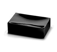 Gedy G-Bangkok Porta saponetta, Misure e Peso: 2,9X10,9X6,9 CM & 0,205 kg, Porta Sapone Solido Realizzato in Resina e Sabbia, Finitura Nera, Design R&S, 2 Anni di Garanzia