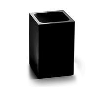 Gedy G-Bangkok Portaspazzolini da Bagno Nero, Misure e Peso: 11X7,4X7,4 CM & 0,46 kg, Portaspazzolini in Resina e Sabbia, Design R&S, 2 Anni di Garanzia