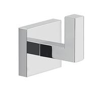 Gedy G-Elba Appendi accappatoio bagno Cromato, Appendiabiti da muro dimensione 5,4X4,4X5 CM peso 0,102 KG, Gancio appendiabiti in ottone, alluminio e vetro, Anni di garanzia 2, Design R&S