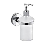 Gedy G-Giacarta, Dosa Sapone M37 Cromato, Dispenser Sapone Liquido in Acciaio Inox® con contenitori in Vetro Satinato, 10 Anni di Garanzia, Design: R&S, Misure 15,4 x 6,8 x 10,3 cm