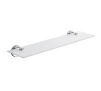 Gedy G-Giacarta, Mensola Bagno CM.55 Cromata, Porta saponetta Bagno Realizzata in Acciaio Inox® con contenitori in Vetro Satinato, Misure 5,6 x 52 x 13,1 cm, 10 Anni di Garanzia, Design: R&S