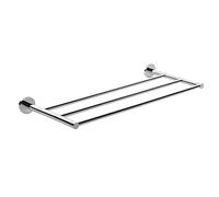 Gedy G-Giacarta, Mensola Bagno Colore Cromato, Supporto a Parete in Acciaio Inox® con contenitori in Vetro Satinato, 10 Anni di Garanzia, Design: R&S, Misure 5,6 x 61,5 x 26,3 cm