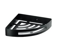 Gedy G-Hanoi, Porta Oggetti Doccia angolare, Organizzatore Bagno in Acciaio Inox 304 con Finitura Nera, Misure 4,5x21x21 cm e 0,55 kg, Design R&S, 2 Anni di Garanzia