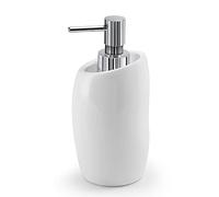 Gedy G-Iside dosasapone Bianco, Misure e Peso Sapone Bagno: 16,3X9,1X8,5 CM & 0,34 kg, Realizzato in Resina e Sabbia, Dispenser Design R&S, 2 Anni di Garanzia, Unica