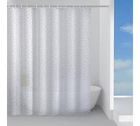 Gedy G-Jungle Tenda doccia, Tenda doccia 240x200, Realizzata in tessuto peva, Finitura bianca, Design R&S, Tenda per doccia provvista di 12 anelli, 2 anni di garanzia