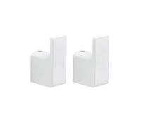 Gedy G-Kuala Lumpur, 2 Appendi Abiti Singoli, Colore Bianco, Porta Abiti Realizzati in Cromall, Ottone e Vetro, Garanzia 2 Anni, Misure 5,3 x 2 x 3,3 CM e Peso 0,196 kg, Design R&S