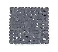 Gedy G-Lapis Tappeto Antiscivolo lavello con Ventose, Misure: 26X26, Tappetino Bagno in Resina, Finitura Grigia, Design R&S, Made in Italy, Tappeto Lavabile in Lavatrice, 2 Anni di Garanzia