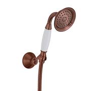 Gedy G-Liberty 02, Doccetta Universale 1 Getto, Soffione Flessibile 150 cm con Finitura Rame, 2 Anni di Garanzia, Design R&S, Filtro Doccia antisabbia Incluso, Ottone, Nero, 25x17x88