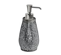 Gedy Grigio, G-Myosotis, Dispenser, Dosatore Sapone Bagno Realizzato in Ceramica e Vetro, Garanzia 2 Anni, Misure 19X8,5X8,5 CM e Peso 0,458 kg, Design R&S, Unica
