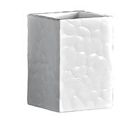 Gedy G-New Martina, Bagno Bianco, Porta spazzolino in Ceramica, 2 Anni di Garanzia, Design R&S, Misure 11X7,5X7,5 cm, Unica
