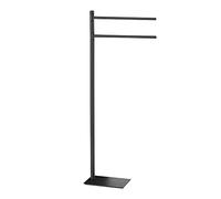 GEDY G-Seul Piantana Porta Asciugamani Nero con Finitura Bianca, Misure 83,3 x 34 x 14 CM, Porta Asciugamani da Terra in Acciaio Inox e Cromall®, Brugola da 4mm Inclusa