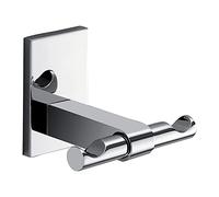 Gedy G-Singapore, Appendiabiti Doppio, Finitura cromata, Misure 6 x 7,5 x 6,6 cm, Porta Asciugamani in Acciaio Inox e Cromall®, 10 Anni di Garanzia, Design R&S
