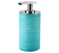 GEDY G-Sole Dosasapone bagno, Misure e peso: 15,7X7,2X7,5 CM & 0,295 KG, Dispenser sapone bagno in resina, Finitura azzurra, Design R&S Gedy, 2 anni di garanzia