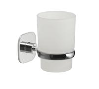Gedy G-Teide Portaspazzolini da Bagno, Misure: 9,6X6,7X9,1 CM, Portaspazzolini in Acciaio Inox e Cromall®, Finitura cromata, Incluso di Biadesivo 3M e Viti, Design R&S, 2 Anni di Garanzia