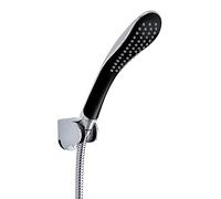 Gedy G-Tendence 03, Doccetta per Doccia Universale 1 Getto, Soffione Doccia Flessibile 150 cm, ABS con Finitura cromata/Nera, 2 Anni di Garanzia, Design R&S, Filtro Doccia antisabbia Incluso