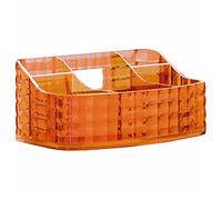 Gedy Glady, Porta Trucchi Arancio, Dimensioni 7,5 x 18,5 x 10,5 cm e Peso 0,244 kg, Organizzatore Trucchi in Resina, Porta pennelli Trucco con Design R&S, 2 Anni di Garanzia