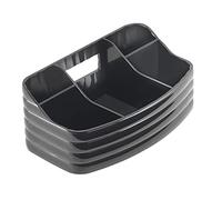 GEDY Glady, Porta trucchi Nero, Dimensioni 7,5 x 18,5 x 10,5 cm e peso 0,244 kg, Organizzatore trucchi in resina, Porta pennelli trucco con design R&S Gedy, 2 anni di garanzia