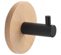 Gedy | Juncos Bamboom Appendiabiti Singolo e Rotondo, Colore Nero, Dimensioni 5 x 5 x 3,8 cm e Peso 0,035 kg