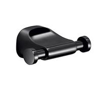 Gedy Krabi, Appendiabiti Nero, Misure 3,3 x 8 x 4,9 cm e Peso 0,14 kg, Porta Asciugamani in Acciaio Inox e Cromall®, 2 Anni di Garanzia, Design R&S