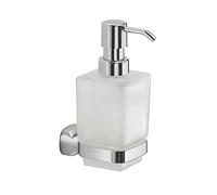 Gedy Krabi, Dispenser Sapone, Colore Cromo, Dosatore Sapone Bagno Realizzato in Acciaio Inox e Cromall®, Garanzia 2 Anni, Misure 16 x 6,4 x 10,6 CM e Peso 0,37 kg, Design R&S