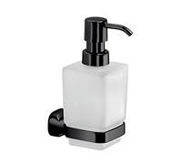 Gedy Krabi, Dispenser Sapone, Colore Nero, Dosatore Sapone Bagno Realizzato in Acciaio Inox e Cromall®, Garanzia 2 Anni, Misure 16 x 6,4 x 10,6 CM e Peso 0,37 kg, Design R&S