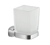 Gedy Krabi, Porta spazzolini Bagno, Finitura cromata, Porta spazzolino in Acciaio Inox e Cromall®, 2 Anni di Garanzia, Design R&S, Misure 10 x 6,4 x 8,8 cm