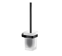 Gedy Krabi, Scopino WC da Muro, Colore Nero, Scovolino Bagno Realizzato in Acciaio Inox e Cromall, Garanzia 2 Anni, Misure 36,6 x 9,4 x 11,5 CM e Peso 0,96 kg, Design R&S, Unica