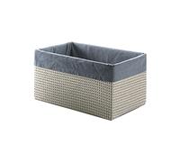 Gedy Piccole Grigio, Lavanda, Scatola Porta Oggetti Dimensioni, Contenitore, Misure 12 x 21 x 15 cm, Organizzatore Bagno in Rafia/Nylon, 2 Anni di Garanzia, Design R&S