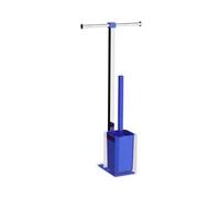 GEDY RA32 Rainbow Piantana Portarotolo e Portascopino WC, Blu trasparente