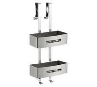 Gedy Nerva Portaoggetti doppio rettangolare appeso Cromo