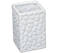 Gedy New Martina portaspazzolini, Ceramica, Bianco, 7.5 x 7.5 x 11