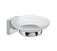 PORTASAPONE DA PARETE PORTA SAPONETTA GEDY OLIMPO INOX VETRO 11x12,3x4,8 cm