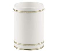 Gedy Olimpia portaspazzolini, resina, blanco-oro, 7,5 x 7,5 x 11