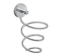 Gedy Cromato, Osaka, asciugacapelli, Misure 17 x 9,5 x 12,5 CM, Porta phon Realizzato in Cromall, Acciaio Inox e contenitori in Vetro Satinato, 10 Anni di Garanzia, Design R&S, Unica