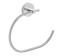 Gedy Osaka, Porta Asciugamani ad Anello, Colore Cromo, Porta salviette in Cromall®, Acciaio Inox e contenitori in Vetro Satinato, 10 Anni di Garanzia, Design R&S, Misure 16,7 x 20,5 x 4,2 cm