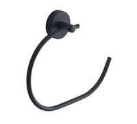 Gedy Osaka, Porta Asciugamani ad Anello, Colore Nero, Porta salviette in Cromall®, Acciaio Inox e contenitori in Vetro Satinato, 10 Anni di Garanzia, Design R&S, Misure 16,7 x 20,5 x 4,2 cm