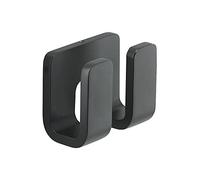 Gedy Outline Appendiabiti da Parete Doppio Nero, Misure: 7X8,4X4,6 CM & 0,45 kg, Appendino da Muro in Ottone, Cromall®, resine termoplastiche, Acciaio Inox, Design Simone Micheli, 15 Anni Garanzia