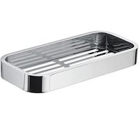 Gedy Outline Bagno Rettangolare Cromo, Misure: 3X24,1X11 CM & 1,088 kg, Portaoggetti in Ottone, Cromall, resine termoplastiche, Acciaio Inox, Design Simone Micheli, 15 Anni di Garanzia, Cromato, Unica