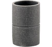 Gedy Petra portaspazzolini, resina, grigio, 7,5 x 7,5 x 11