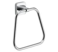 GEDY | Porta Asciugamani ad Anello Tonga, Appendi Asciugamani in Acciaio Inox e Cromall, Fissabile con Viti Incluse o Biadesivo, Cromato, 17x4,6x16cm