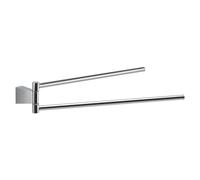 GEDY | Porta Asciugamani Bagno Tonale in Acciaio Inox e Cromall, Appendi Asciugamani a Snodo Fissabile con Viti Incluse, Cromato, 7,4x2,4x42cm