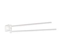 GEDY | Porta Asciugamani Bagno Tonga in Acciaio Inox e Cromall, Appendi Asciugamani a Snodo Fissabile con Viti Incluse o Biadesivo, Bianco Matt, 4,7x39,1x5,8cm