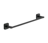 GEDY | Porta Asciugamani Bagno Tonga in Acciaio Inox e Cromall, Appendi Asciugamani Fissabile con Viti Incluse o Biadesivo, Peso Massimo Supportato 7 kg, Nero Matt, 45x6,9x4,7cm