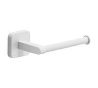 GEDY | Porta Carta Igienica Tonga, Porta Rotolo in Acciaio Inox e Cromall, Fissabile con Viti Incluse o Biadesivo, Bianco Matt, 14,3x6,9x4,7cm