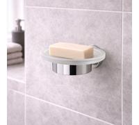 Gedy Porta Sapone in Vetro Satinato Cromato Linea Pirenei