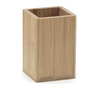 GEDY | Porta Spazzolino Bonnie, Bicchiere Porta Spazzolino in Bambù, Colore Naturale, 11x7,4x7,4cm