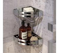 Gedy Portaoggetti Angolare per Doccia in Acciaio Inox Cromo Linea Nerva