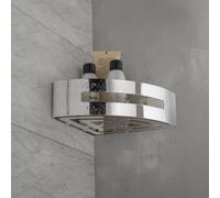 Gedy Portaoggetti Angolare per Doccia in Acciaio Inox Cromo Linea Poseidon