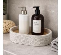 Gedy Portasapone d'appoggio in Cemento Grigio e Bambù Linea Afrodite